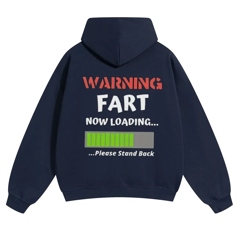 Mens Vintage Warning Fart Now Loading Hoodies