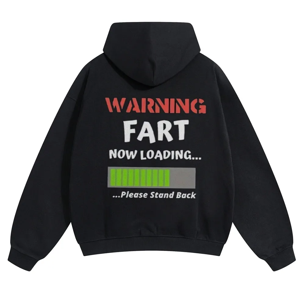 Mens Vintage Warning Fart Now Loading Hoodies