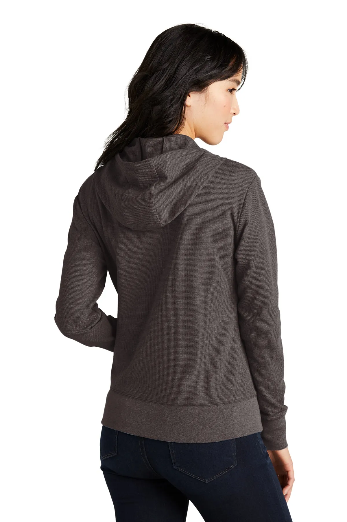 New Era Ladies Thermal Custom Zip Hoodies, Black Heather