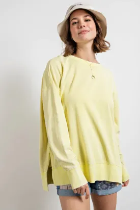 Oil Washed Neon Yellow Pullover