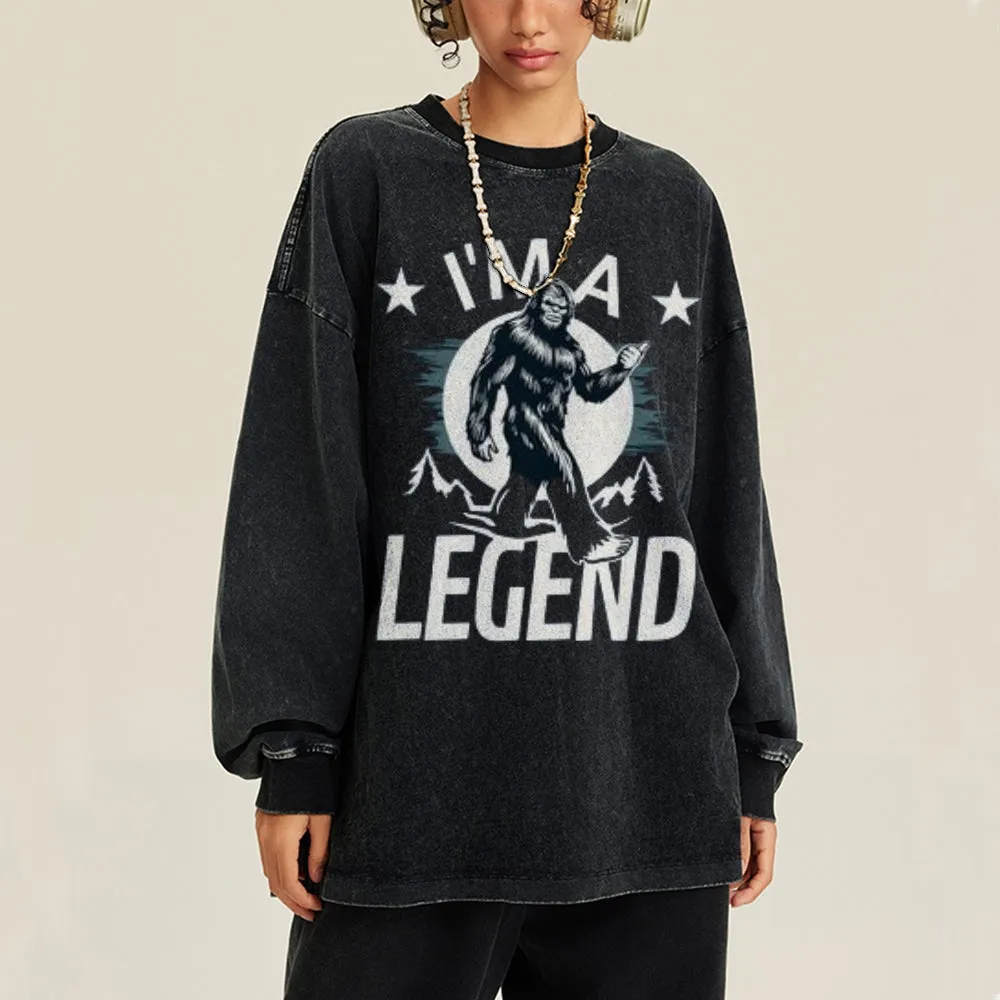 Oversized Vintage Washed I AM A LEGEND Graphic Sweatshirt