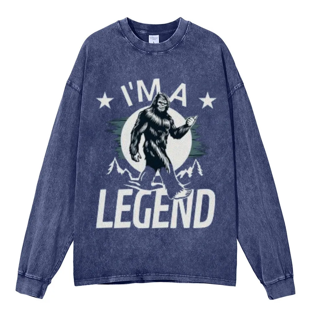 Oversized Vintage Washed I AM A LEGEND Graphic Sweatshirt