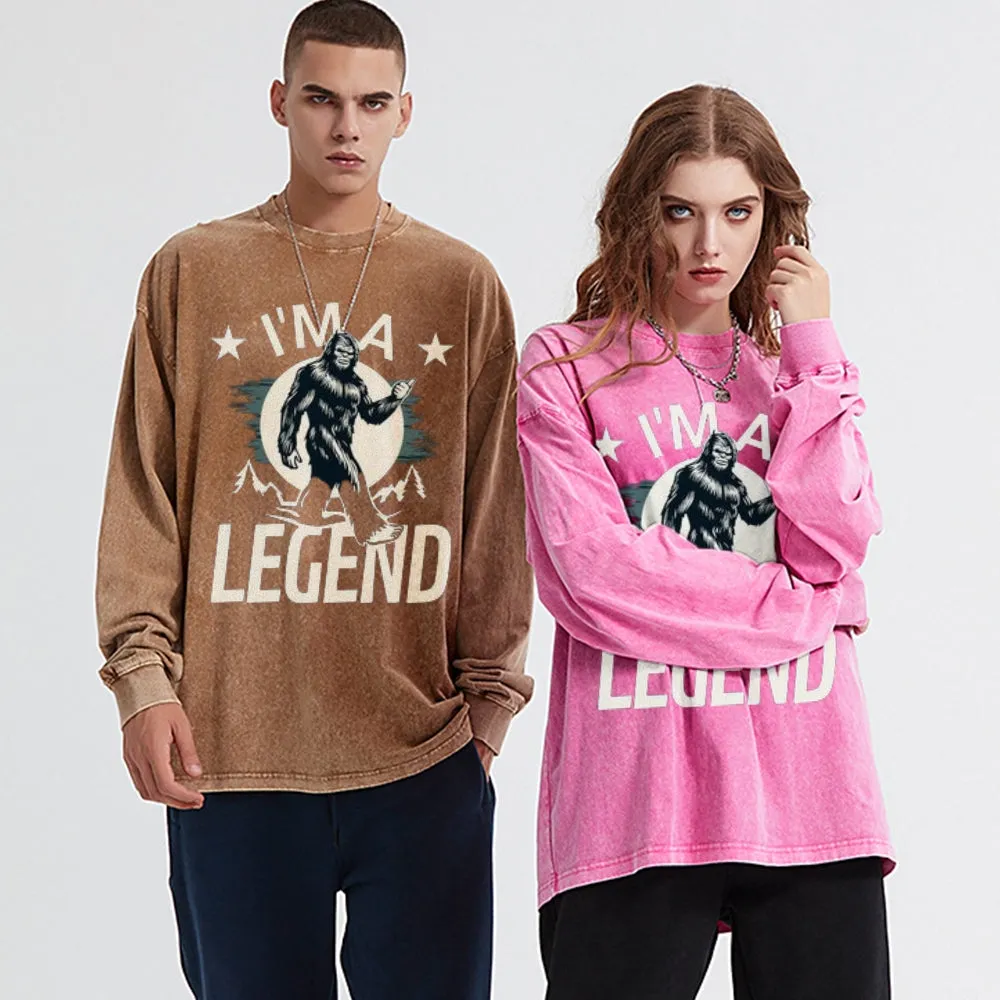 Oversized Vintage Washed I AM A LEGEND Graphic Sweatshirt