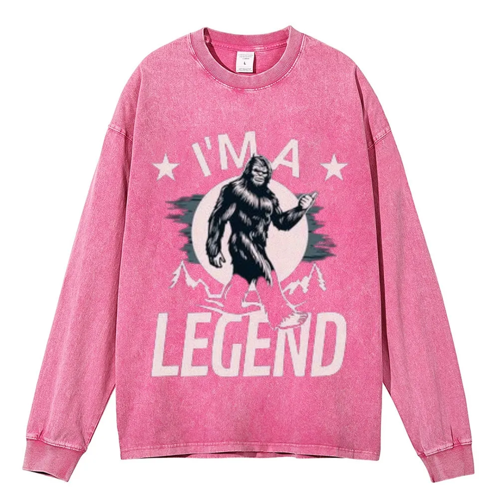 Oversized Vintage Washed I AM A LEGEND Graphic Sweatshirt