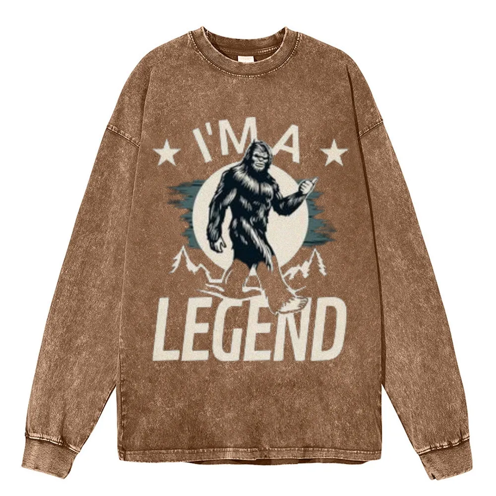 Oversized Vintage Washed I AM A LEGEND Graphic Sweatshirt