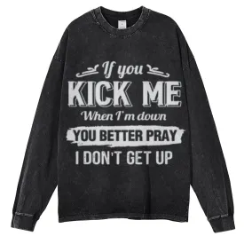 Oversized Vintage Washed  Inspire Slogan Letter Graphic Sweatshirt