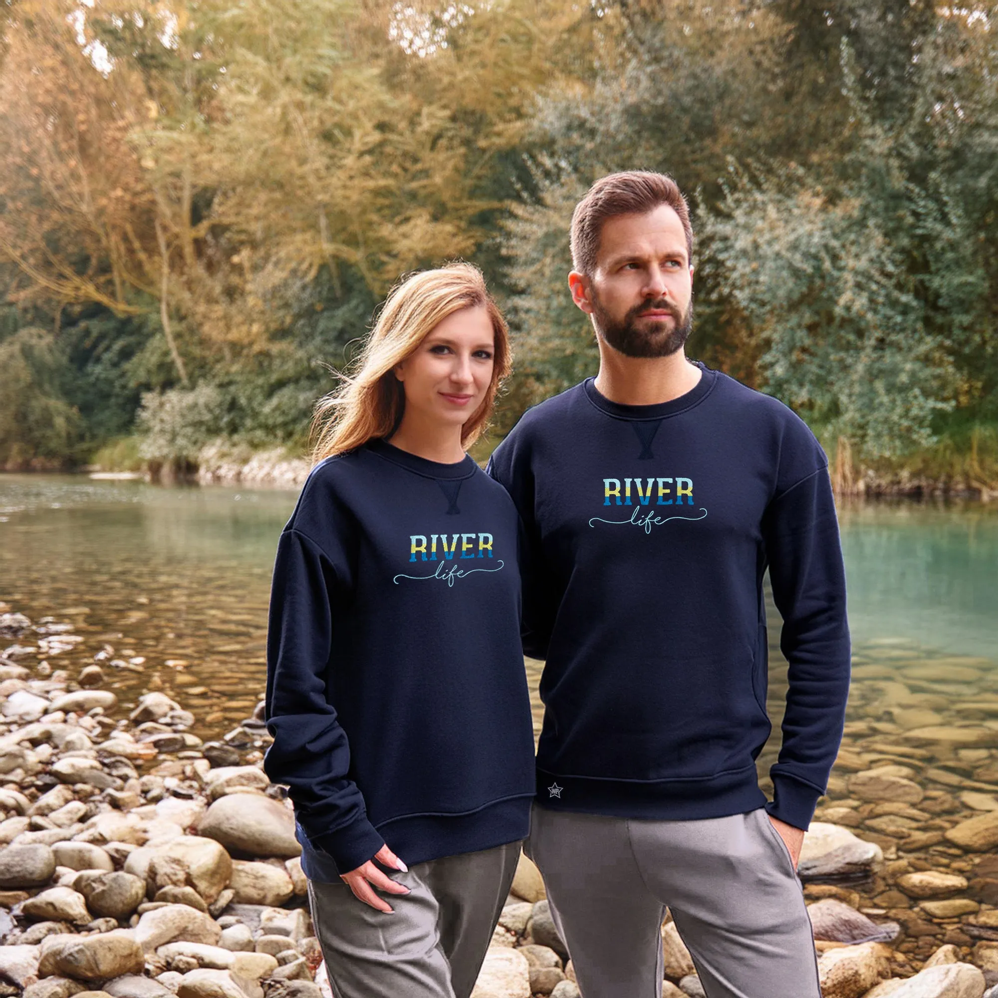 River Life Navy Cotton Blend French Terry Sweatshirt