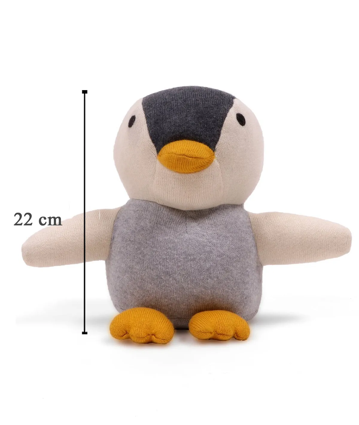 Rocky - The Penguin Multicolor 100% Cotton Knitted Stuffed Soft Toy for Babies / Kids