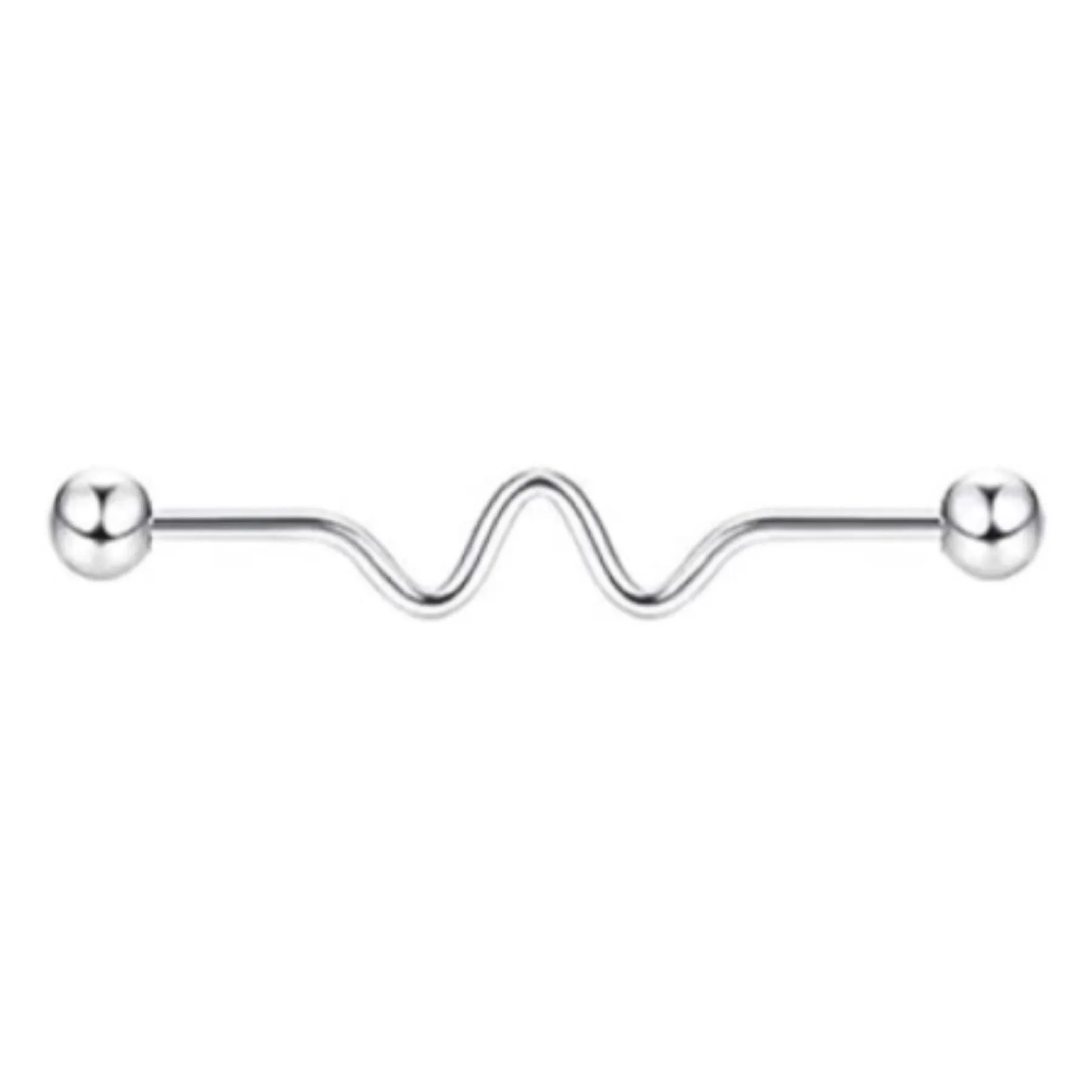 Silver Lifeline Wavy Barbell Earring