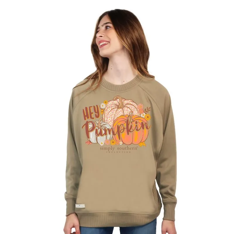 Simply Southern Crew Neck Sweatshirt Hey Pumpkin