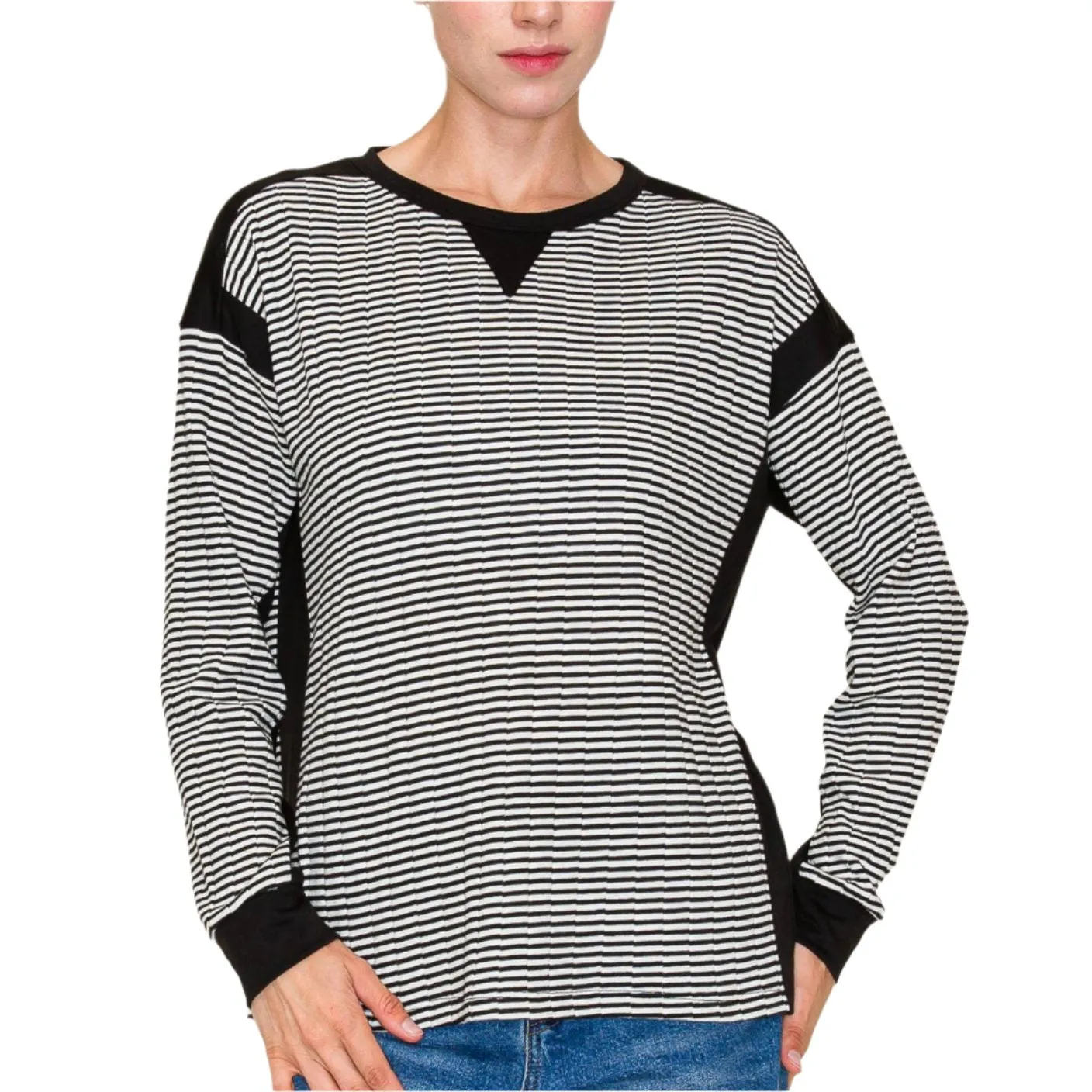 Striped Crew Neck Pullover