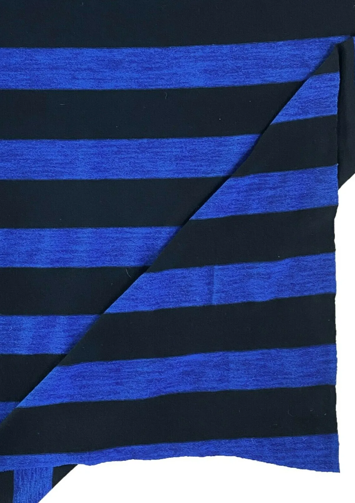 Striped Jersey Fabric Soft Touch Marl Effect 4-Way Stretch 54" Width Dressing - Blue