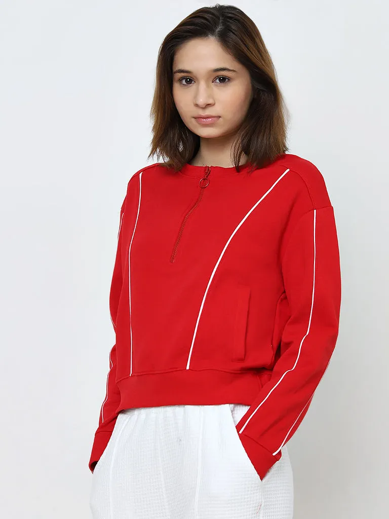 Studiofit Red Cotton Sweatshirt