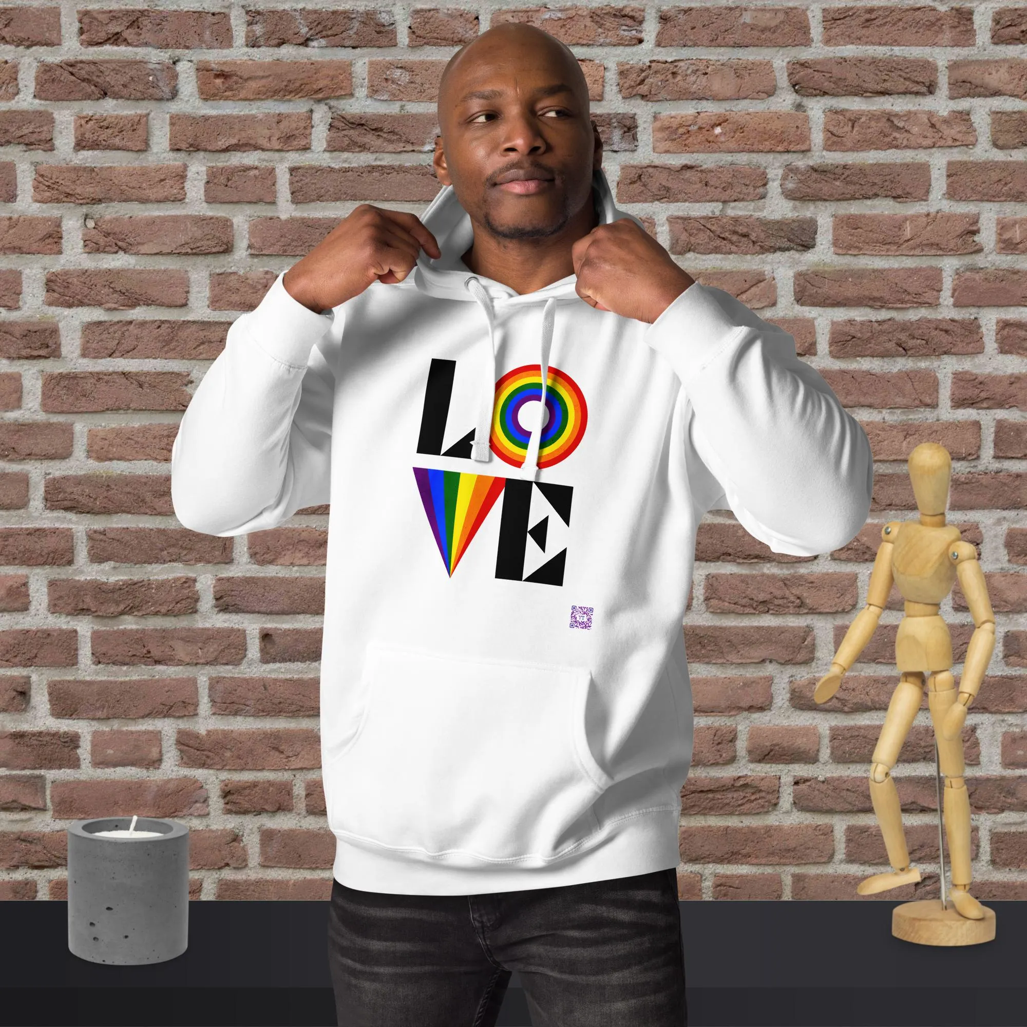 Stylish LOVE Rainbow Graphic Hoodie, Bold Colorful Pride Design Hoodie, Comfortable Casual Hoodie, Trendy LGBTQ  Support Hoodie