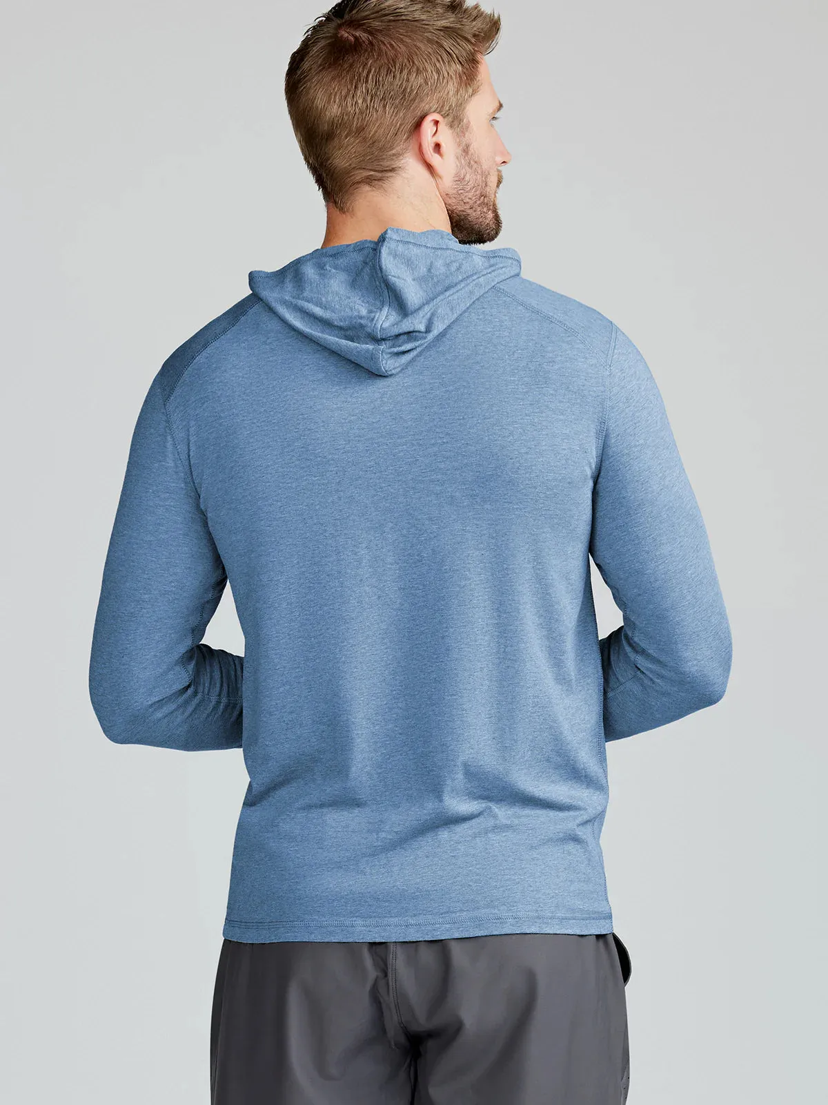 tasc Performance Carrollton Lightweight Hoodie in Chambray Heather