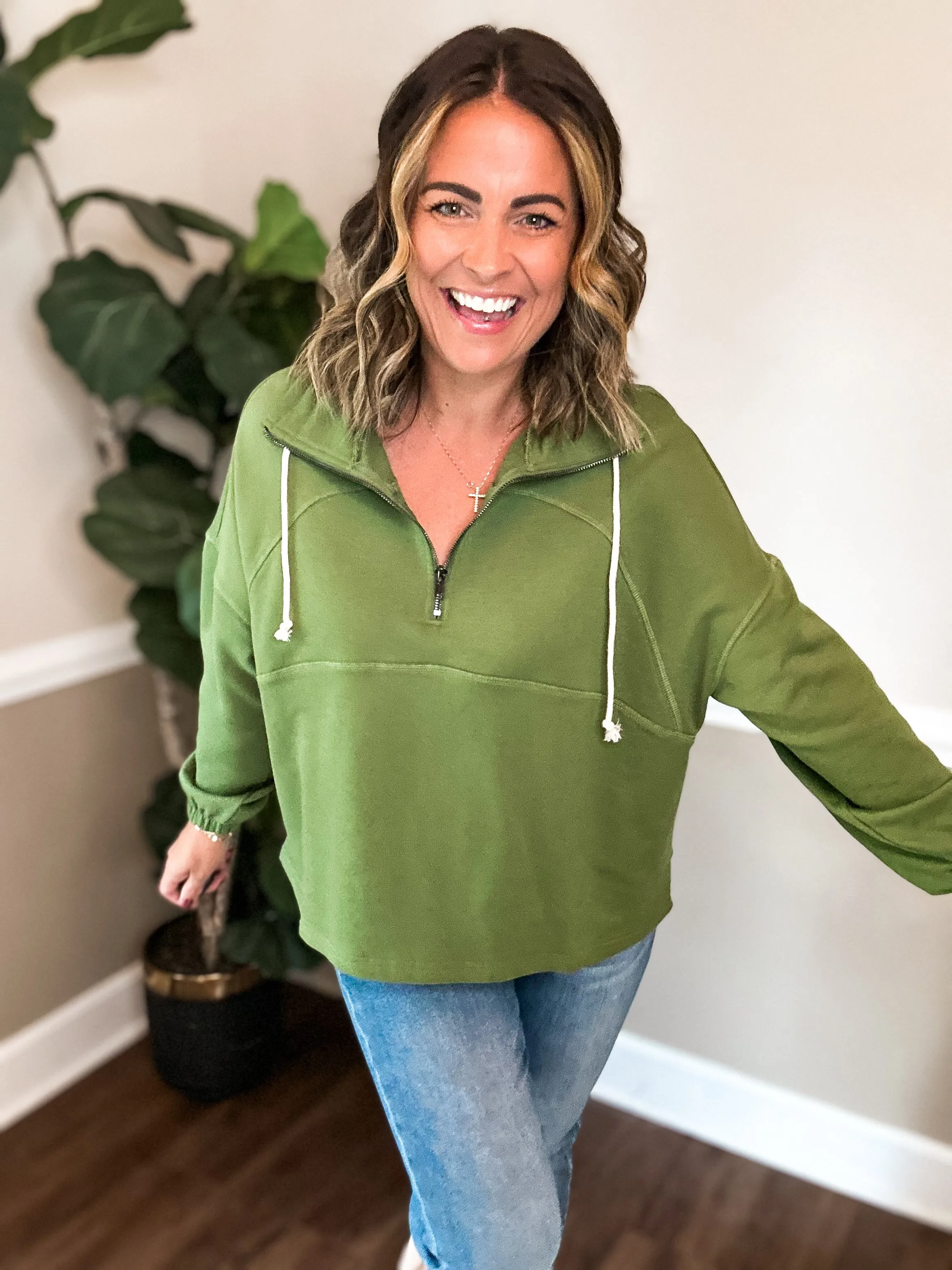 The Fall Favorite Half Zip Pullover ( 2 Colors)