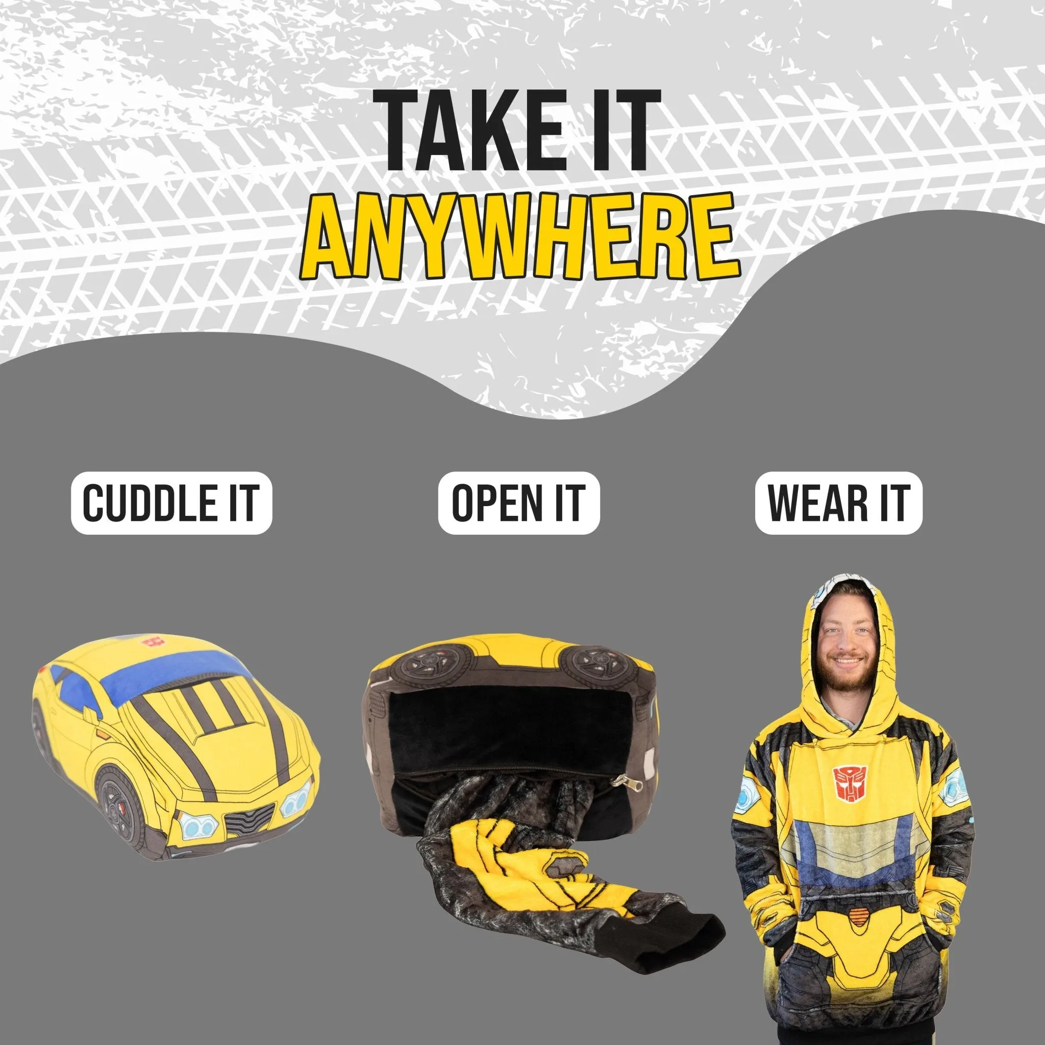 Transformers Bumblebee Adult Snugible | Blanket Hoodie & Pillow