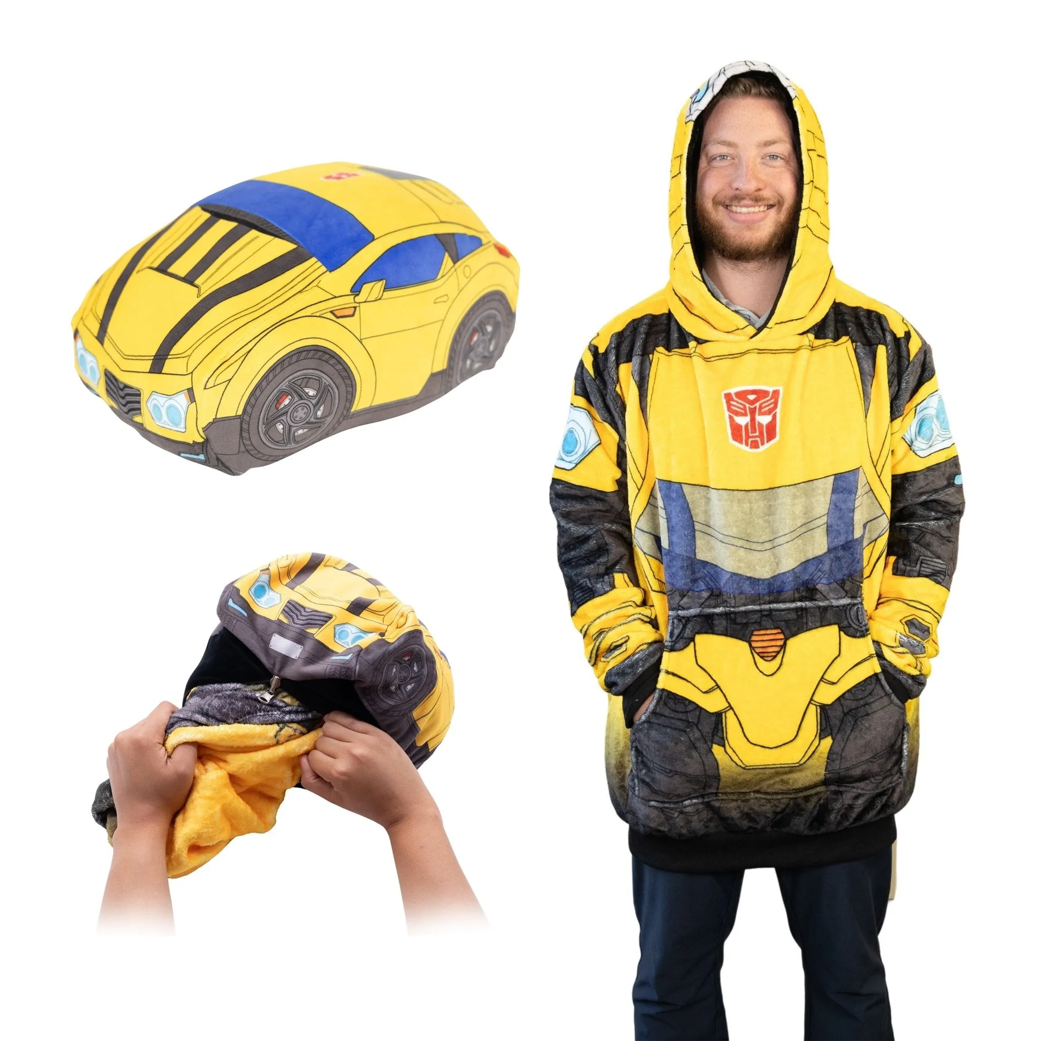 Transformers Bumblebee Adult Snugible | Blanket Hoodie & Pillow