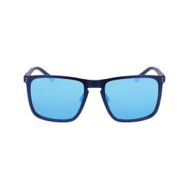 Trendy Flat Metal Square Sunglasses - Navy