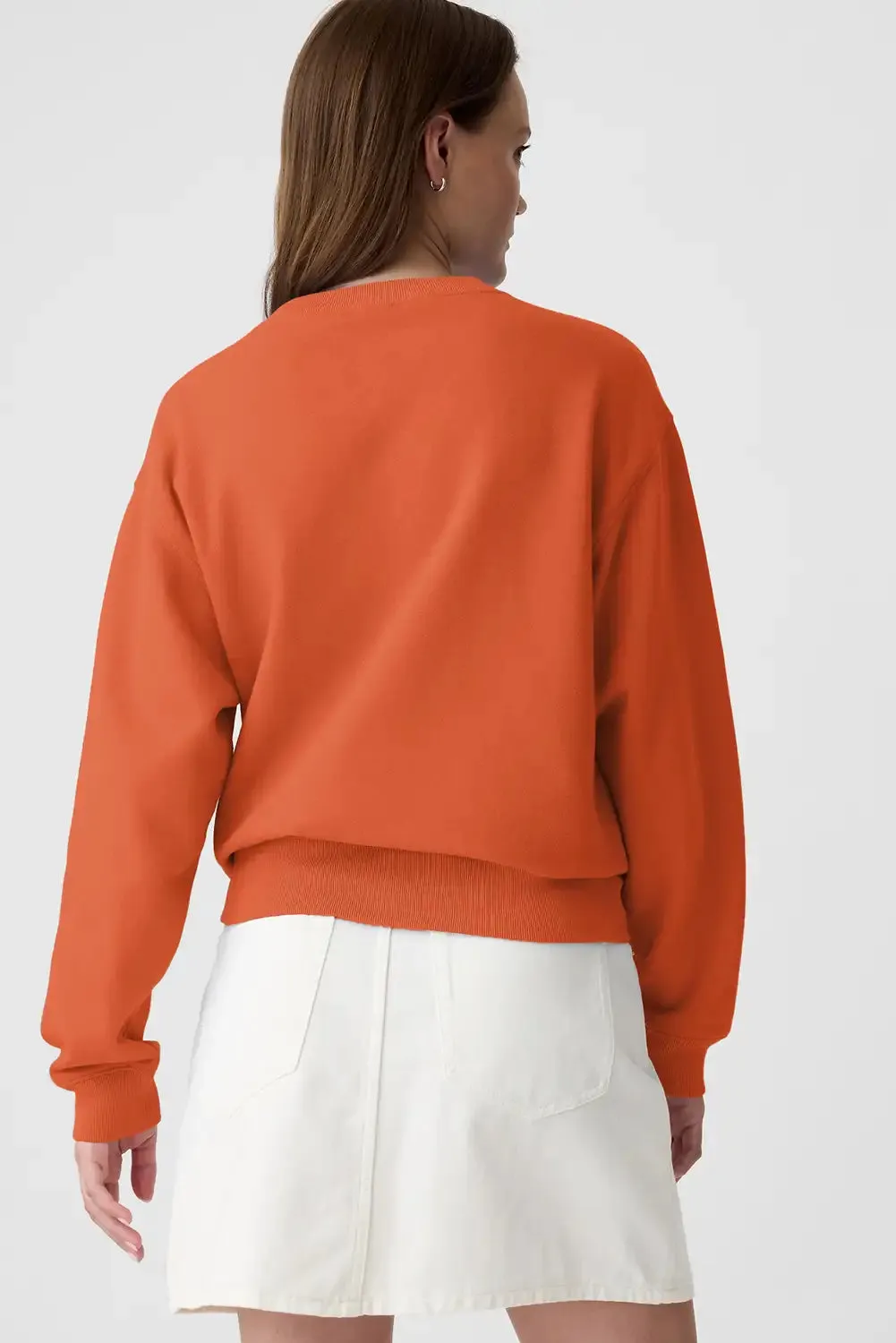 Trendy Orange Crewneck Sweatshirt