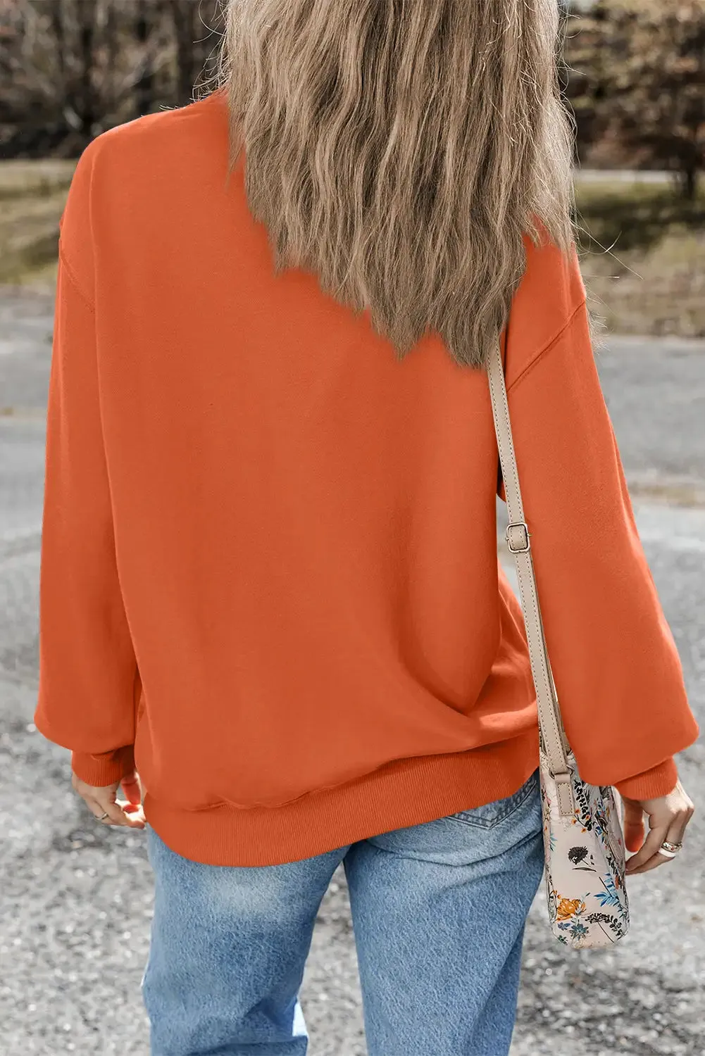 Trendy Orange Crewneck Sweatshirt