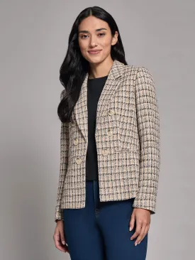 Tweed Faux Double-Breasted Jacket