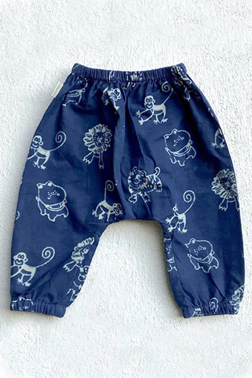 Unisex Organic Zoo Monkey Jhabla With Zoo Pants Whitewater Kids