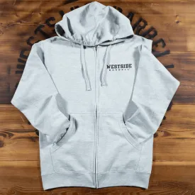 Westside Barbell Left Chest Logo Mens Full Zip Hooded Sweatshirt - Heather Grey