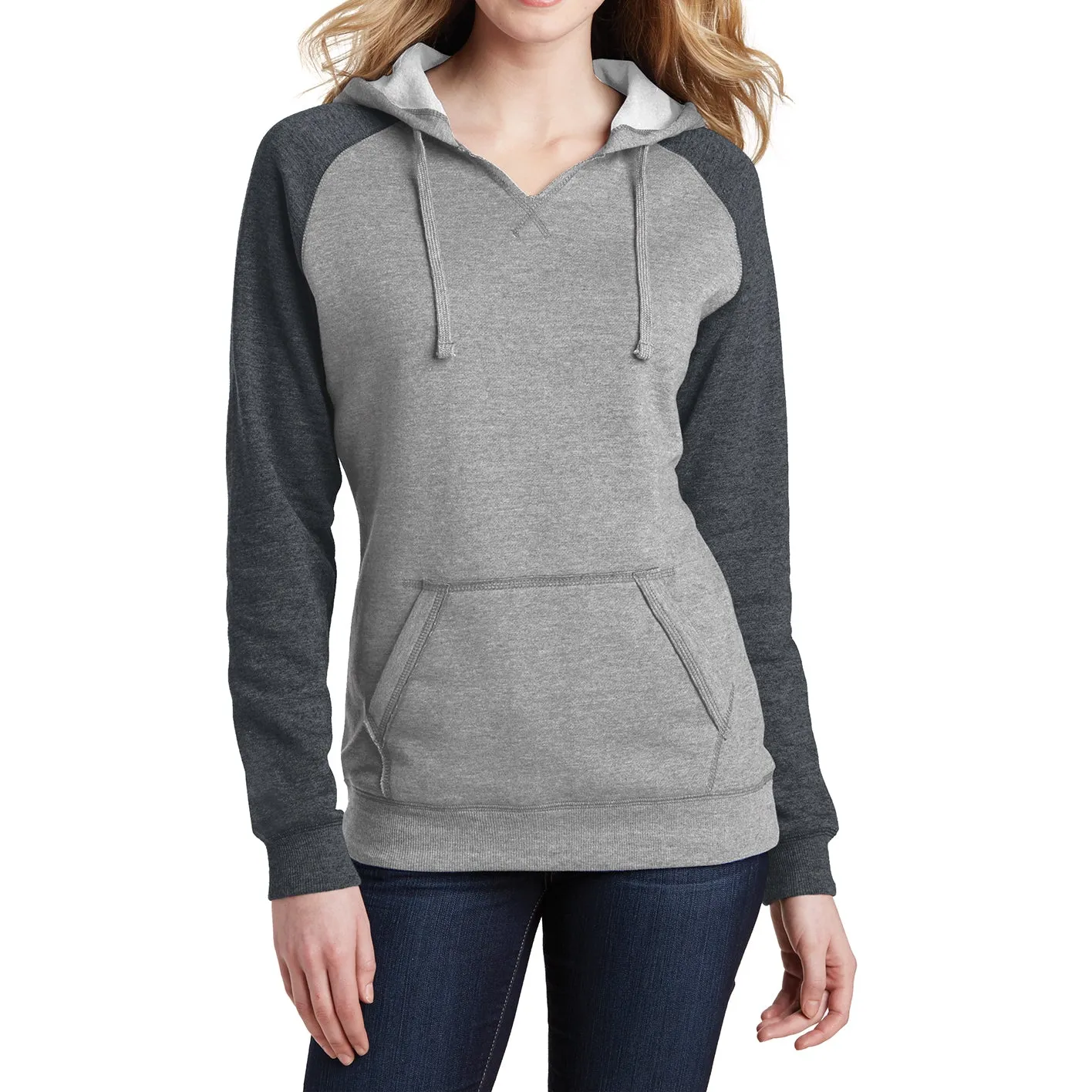 Women's Juniors Lightweight Fleece Raglan Hoodie