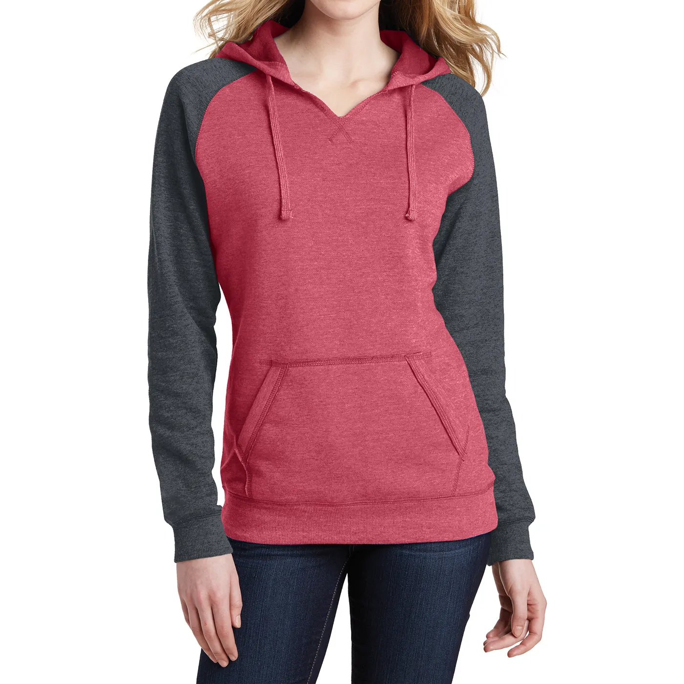 Women's Juniors Lightweight Fleece Raglan Hoodie