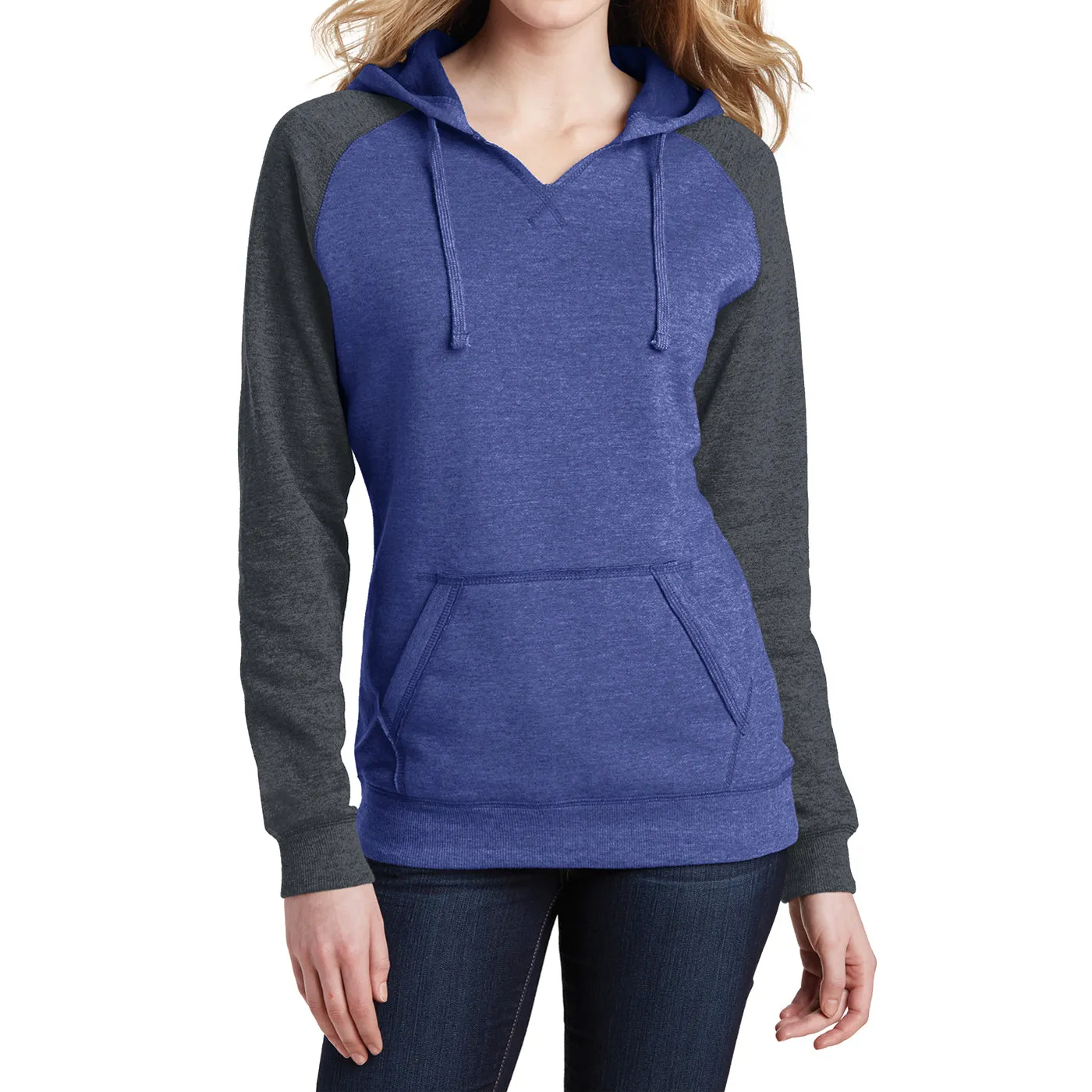 Women's Juniors Lightweight Fleece Raglan Hoodie