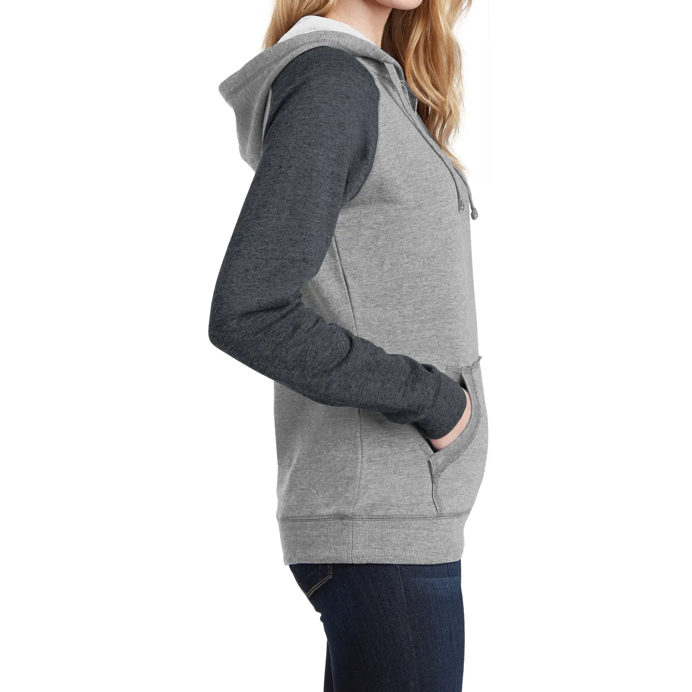 Women's Juniors Lightweight Fleece Raglan Hoodie