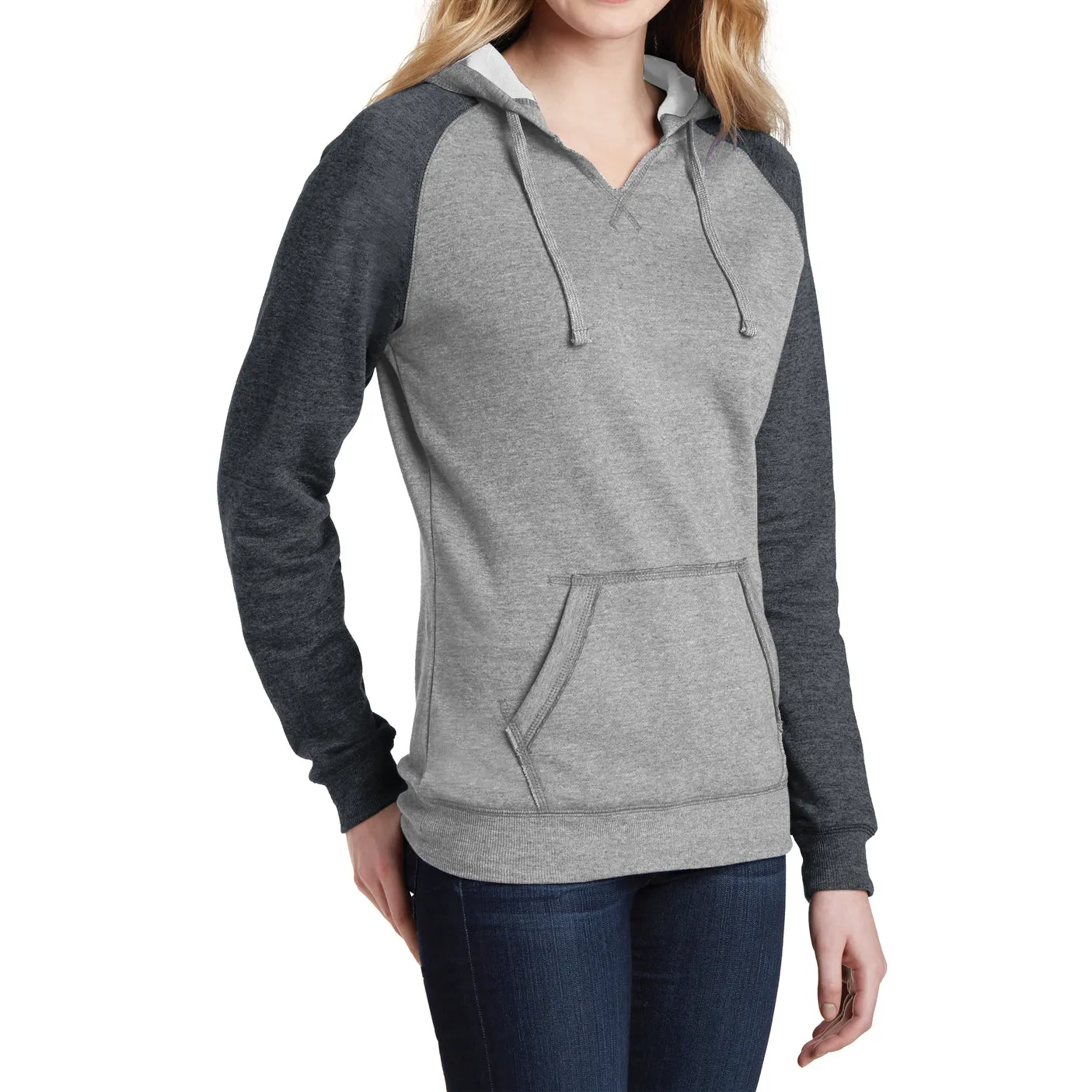 Women's Juniors Lightweight Fleece Raglan Hoodie