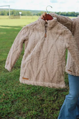 Youth Desert Tan Sherpa Pullover