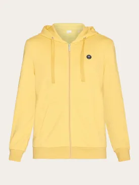 Zip hood kangaroo badge sweat - Misted Yellow